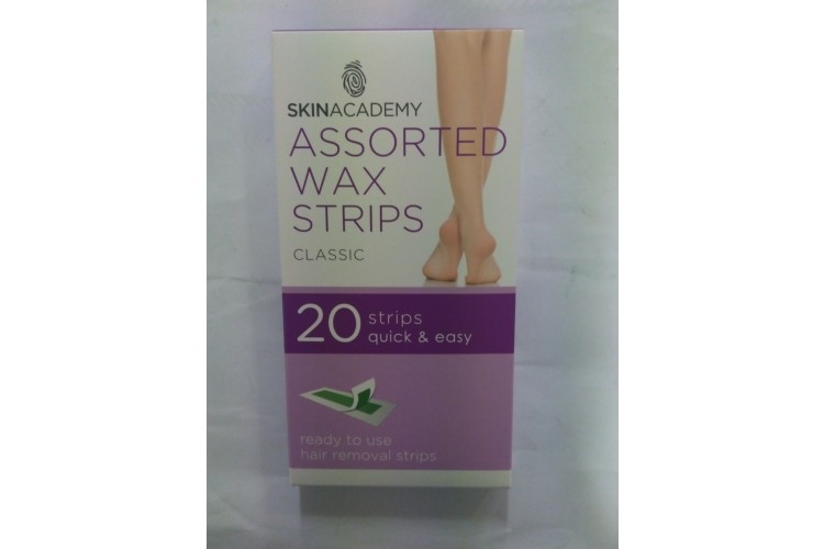 Skinacademy Assorted Wax Strips Classic 20x Hair Removal Strips 