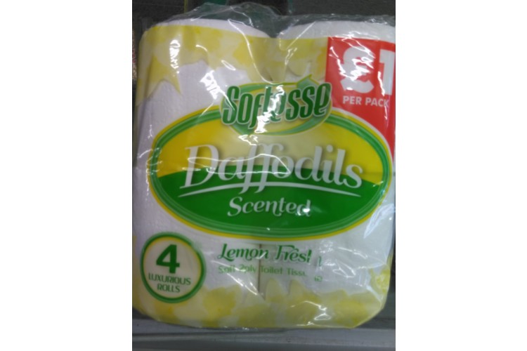 Softesse Daffodils Scented Lemon Fresh 4 Luxurious Rolls