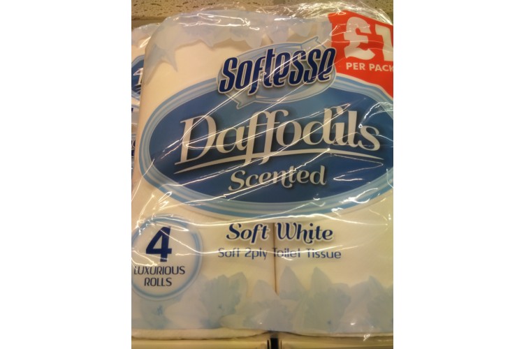 Softesse Daffodils Scented Soft White 4 Luxurious Rolls