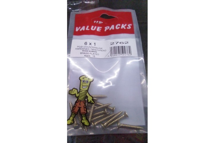 Value Packs Pozi Wood Screw 6 x 1