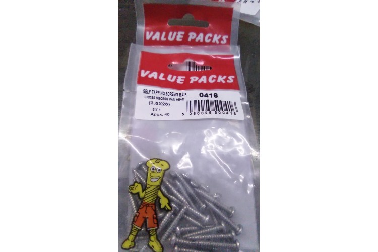 Value Packs Self Tapping Screws B.Z.P ( 3.5 x 25 ) 