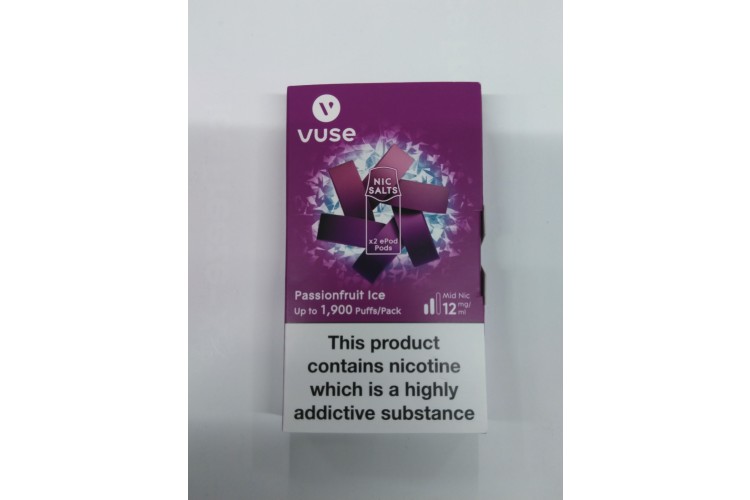 Vuse Passionfruit Ice ePod Upto 1900 Puffs 12 mg