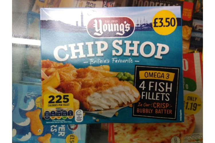 Youngs Chip Shop 4 Fish Fillets 400ge